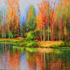 Autumn Pond acrylic on canvas 48x48.JPG